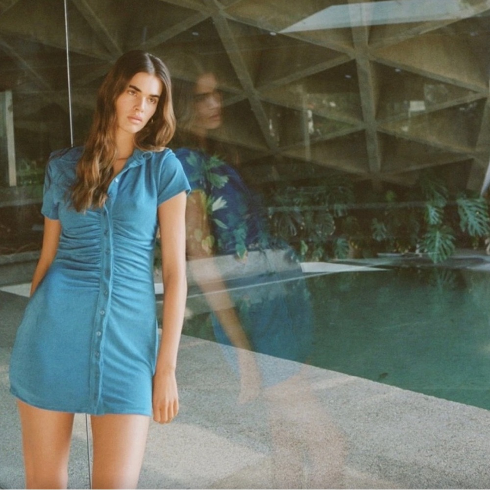 With Jean Alexa Dress in Electra (Blue) medium